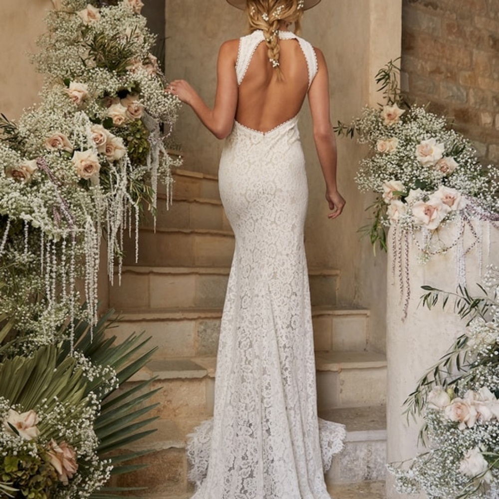 Lulus Love Everlasting White Floral Lace Mermaid Maxi Dress - Size M